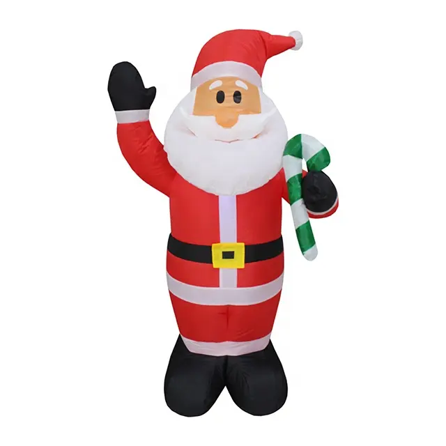 120cm inflatable santa claus with a candy cane for Christmas decoration outdoor decorative garden
