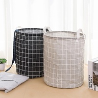 Panier à linge pliable extra-large en tissu imperméable mélangé coton, bac de rangement pour vêtements sales, idéal pour la maison et la chambre