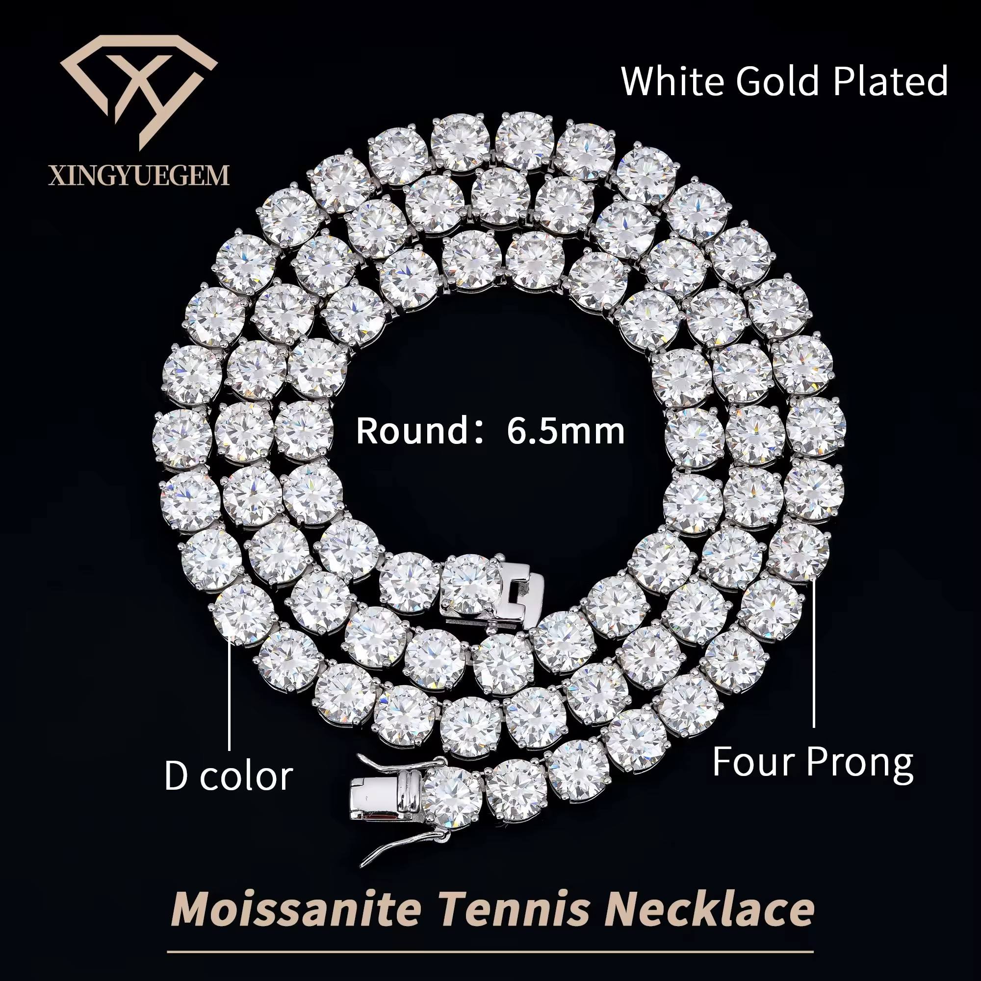 white gold plated 6.5mm