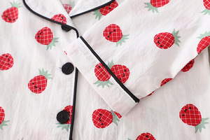 Ropa de Bebé, Conjunto de Dormir para Niñas, Pijamas con Estampado de Fresas de China - Product Image 4