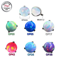 Cincin Lidah Bola Opal Titanium Freya ASTM F136, Perhiasan Tindik Lidah Warna-Warni, Tindik Lidah Internal Thread, Barbell Tindik Tubuh