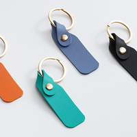 Porte-clés vierges en cuir PU en gros pour gravure laser, kit de porte-clés en cuir avec anneaux pour fournitures de bricolage et cadeaux