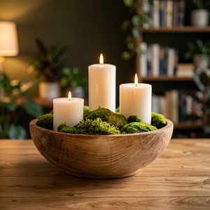 Grand Porte-Bougie Artisanal en Bois de Mangue, Bol à Bougie en Bois, Fournisseur en Gros pour Mariages et Événements à Prix Compétitif - Product Image 1