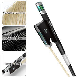 Arco para violonchelo NAOMI, fibra de carbono, agarre de piel de oveja, crin de caballo blanco, arco de carbono YMH CBB105 Abalone Cellist - Product Image 5