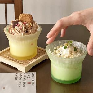 Tasse à café en verre borosilicate de 220 ml avec anse, motif vertical dégradé créatif et avancé, forme irrégulière - Product Image 5