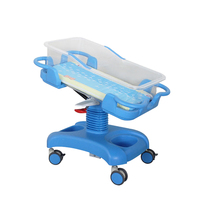 LK A24 Lit d'hôpital mobile pour bébé en plastique ABS, plusieurs couleurs, design inclinable pour nouveau-nés, roulettes silencieuses, inclinaison 0-12, 90x55cm