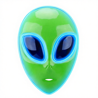 Masque LED Alien pour adultes et enfants, masque lumineux LED pour Halloween, 3 modes, masque lumineux pour le visage, costume de cosplay pour festival, Chine