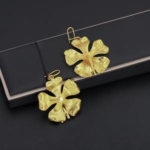 Pendientes Colgantes JXX Fashion Personalizados, Chapados en Oro de 24K, Diseño con Patrón de Flores, Latón Clásico Vintage, para Trinidad y Tobago - Product Image 5