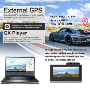 Caméra de tableau de bord à double objectif 3.0 \ "avant et arrière 4K DVR de voiture avec GPS et Wifi Dashcam enregistreur vidéo - Product Image 4