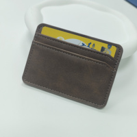 Grosir dompet hadiah pria dan wanita tas kartu kulit ukir dompet kartu bank dompet sederhana tempat kartu bisnis