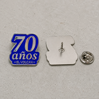 Épinglette personnalisée en émail dur pour 70e anniversaire, plaquée argent, avec numéro et texte, badge métallique pour événement, objet de collection, cadeau