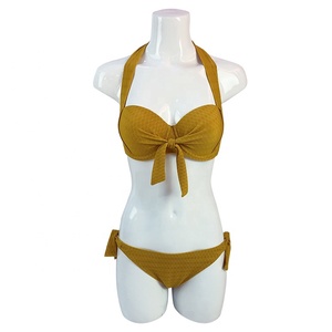 Nueva moda de verano 2 piezas dama bikini sujetador de tela de costilla sexy bikini playa - Product Image 1