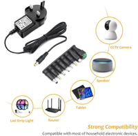 Alimentation 5V 3A, adaptateur secteur AC DC 5V, transformateur avec 8 prises DC pour appareils électroniques domestiques, boîtier TV, routeur, bande LED