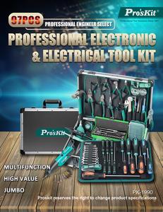 ชุดเครื่องมือช่างไฟฟ้า Pro'sKit (PK-1990/PK-1900/PK-1700/PK-1305)/220V สำหรับชุดเครื่องมือช่างไฟฟ้า Pinzas Para Electricista รุ่น PK-1990H PRO' - Product Image 5