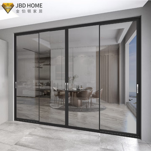 Puerta Corredera <span class=keywords><strong>de</strong></span> Aluminio con Marco Delgado y Vidrio Templado - Moderna Separación para Patio y Cocina - Product Image 4