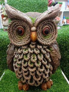 รูปปั้นนกฮูกแมกนีเซียทำด้วยมือราคาถูกพร้อมไฟ LED พลังงานแสงอาทิตย์เครื่องประดับตกแต่งสวนและงานฝีมือของขวัญรูปปั้นสัตว์เครื่องประดับ - Product Image 4