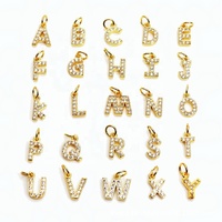 Collier et bracelet avec breloques en acier inoxydable plaqué or PVD, collection initiale de l'alphabet de A à Z, pour la création de bijoux
