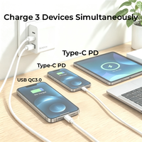 Adaptateur de charge rapide US 45W PD QC3.0, trois ports USB-A, double type-C, pour hôtel, maison, bureau C92