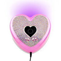 Lampe à Ongles LED UV en Forme de Coeur 96W avec Strass, Séchoir à Gel, Manucure, Professionnel, Nail Art