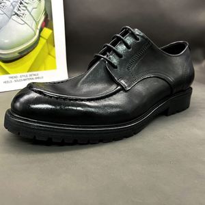 Zapatos Formales Negros Italianos Elegantes para Hombre, Zapatos de Vestir con Punta Cuadrada, Zapatos de Negocios de Talla Grande, Suministro de Fábrica, Zapatos de Boda Hechos a Mano - Product Image 2