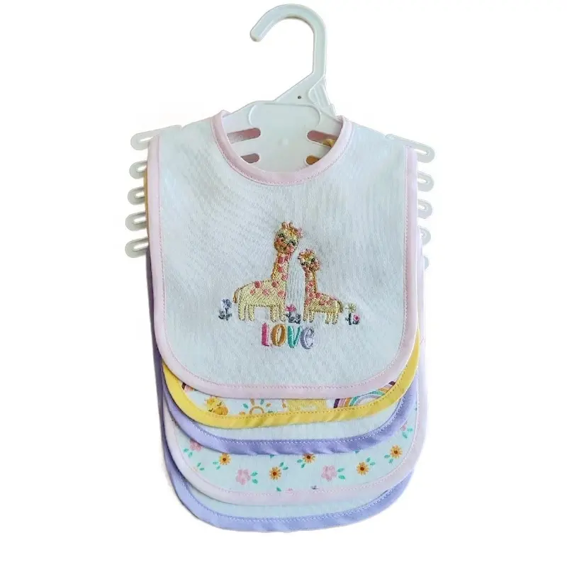 बेबी बिब्स वाटरप्रूफ टॉडलर बेबी एप्रन ईटिंग ऑप बैग ओईएम सर्विस प्रिंटेड बेबी फीडिंग उत्पाद लड़कियों के लिए स्नैप के साथ लंबी आस्तीन