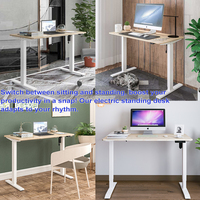 Escritorio Inteligente con Altura Ajustable Motorizada, Marco de Escritorio Eléctrico con un Solo Motor, Mesa para Computadora con Estante para Oficina