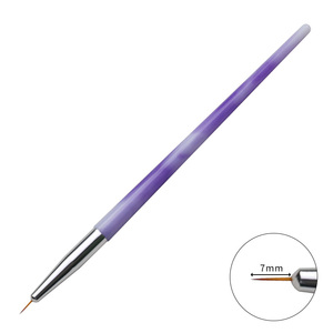 Ensemble de 3 pinceaux à ongles en plastique coloré, poils synthétiques, pinceaux fins pour la peinture, pour les artistes en manucure - Product Image 6