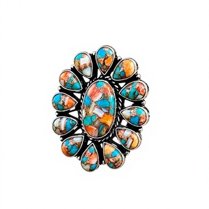 Handmade Multicolor Turquoise Cuff <b>Bracelet</b>, Boho Tribal Style - Product Image 1