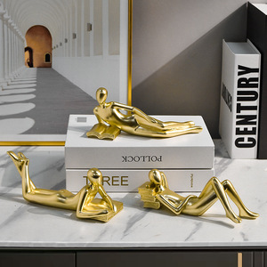 Ornamenti Natalizi Moderni e Semplici per Soggiorno, Artigianato in Resina a Tema Animale, Nuovi Pensatori Creativi che Leggono - Product Image 1