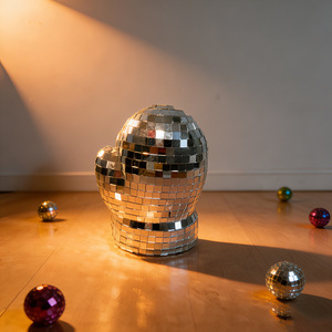 Gants artisanaux modernes en verre miroir argenté, 12x8.5cm, pour Noël et la décoration intérieure - Vente en gros usine - Product Image 3