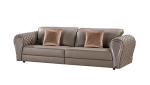 Sofá de Tela con Estructura de Madera de Abedul, Relleno de Esponja y Plumón de Ganso Importado, Sofá Confortable para Sala de Estar - Product Image 2