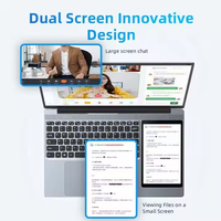 Laptop Layar Ganda 15.6 Inci Baru Intel N100 Quad Core 2.9GHz IPS Ringan Keyboard Bahasa Inggris untuk Bisnis