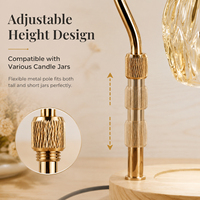 Lampe chauffe-bougie électrique décorative en verre avec luminosité réglable, hauteur ajustable et fonctions parfumées