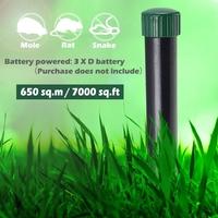 Repelente de Gopher de serpiente topo alimentado por batería con Control de voz para césped, jardín, patio, espigas disuasorias sónicas de topos, repelente de marmota