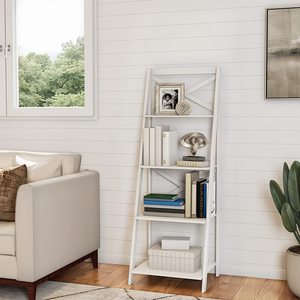 Estante <span class=keywords><strong>de</strong></span> <span class=keywords><strong>Madera</strong></span> Blanco Plegable para Revistas, Literatura y Plantas con Soportes y Estantes Plegables para Exhibición <span class=keywords><strong>de</strong></span> Flores - Product Image 6