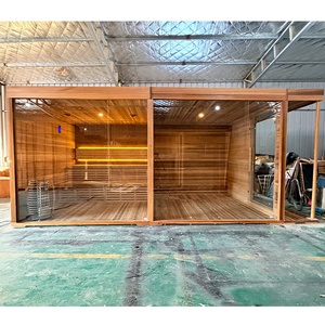 Sauna de Cedro Rojo de Diseño Moderno para Exteriores, Bañera de Hidromasaje Grande, Personalizable, con Calentador Eléctrico, para 6-8 Personas, Ideal para Proyectos de Resorts - Product Image 1
