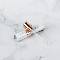 Flacon de parfum de voyage à motif marbre, rechargeable, 8 ml, en aluminium, atomiseur de parfum à transfert d'eau avec boîte en papier, vente chaude