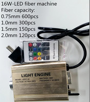 Lumière à fibres optiques LED RGB 16W, corps en aluminium avec télécommande RF pour plafond étoilé en fibre optique PMMA, éclairage décoratif pour théâtre