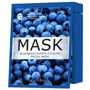 뷰티 화장품 개인 상표 OEM ODM 천연 스킨 케어 블루 베리 수리 진정 스무딩 화이트닝 과일 얼굴 마스크