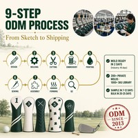 Ensemble de housses de protection pour clubs de golf en néoprène imperméable et résistant aux rayures, en cuir PU rembourré, pour driver, fairway wood et utility