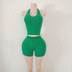 Completo da <span class=keywords><strong>donna</strong></span> 2 pezzi 2026: Top a fascia Y2K in <span class=keywords><strong>cotone</strong></span> e pantaloni yoga a zampa piegati – Set loungewear estivo due pezzi - Product Image 2