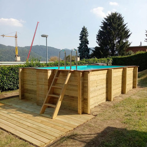Personalizado Wpc pequeño patio trasero jardín Patio techo <span class=keywords><strong>terrazas</strong></span> piscina sobre el suelo Piscina al aire libre moderna Piscina - Product Image 4