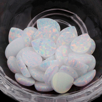 Prix de gros OP17 Opale de feu blanche 4x6mm 6x8mm 8x10mm 10x14mm Cabochon poire à fond plat Pierre d'opale
