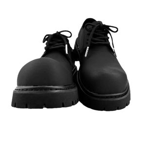 Zapatos Oxford de Cuero Negro con Punta Redonda, Cordones y Suela de Goma, Calzado Casual para Hombre para Todas las Temporadas - Product Image 4