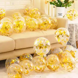 Party Decoration Latex Clear Transparent Ballon Globos Sequin Confetti Balloon