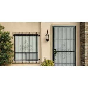 Layar presisi pintu depan keamanan Deluxe pintu baja 36 ''X 80'' badai besi menyampaikan pintu besi hitam - Product Image 6