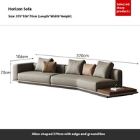 Canapé modulaire en cuir véritable Horizon pour salon - Design moderne et luxueux, taille personnalisable