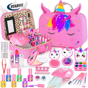 Jouets de maquillage lavables non toxiques pour petites filles, ensemble de cosmétiques de princesse pour tout-petits, kit de maquillage réel pour filles - Product Image 1