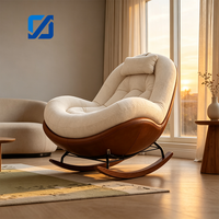 Fauteuil à bascule moderne en bois, design coquille d'œuf, pour chambre, salon, hôtel, villa - Écologique