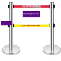 Barrière de file d'attente rétractable en acier inoxydable Guangbao avec poteau, ceinture d'isolation de sécurité double couche et ligne de signalisation – Fabriqué en Chine